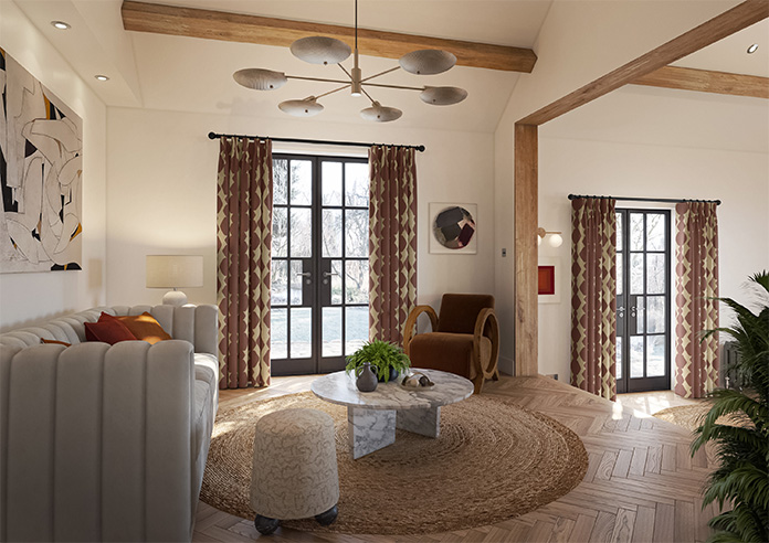 Construct, Wild Red - Made to Measure Curtains - Image 8